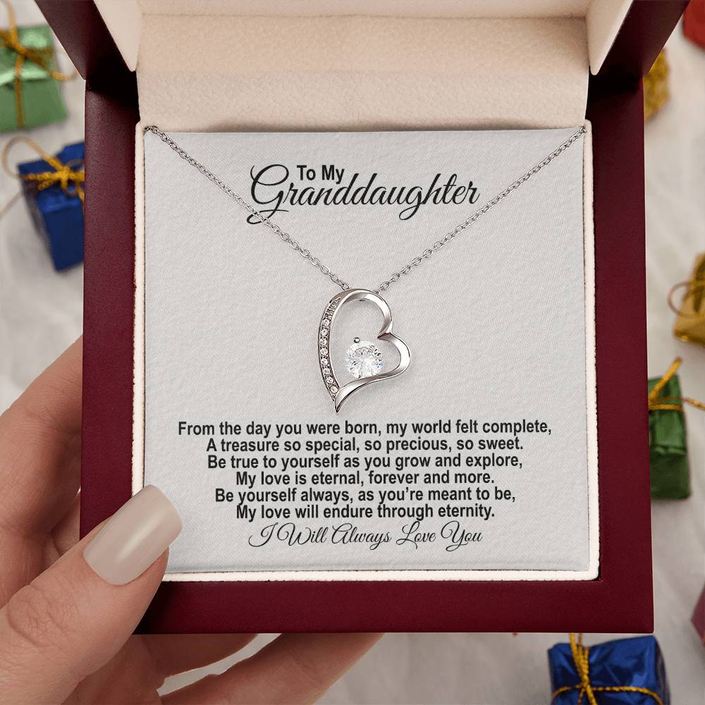 To My Granddaughter - From The Day You Were Born - Forever Love Necklace