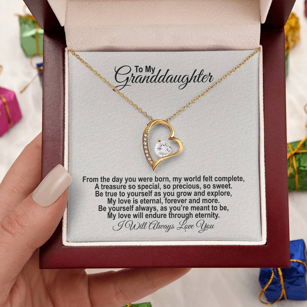 To My Granddaughter - From The Day You Were Born - Forever Love Necklace