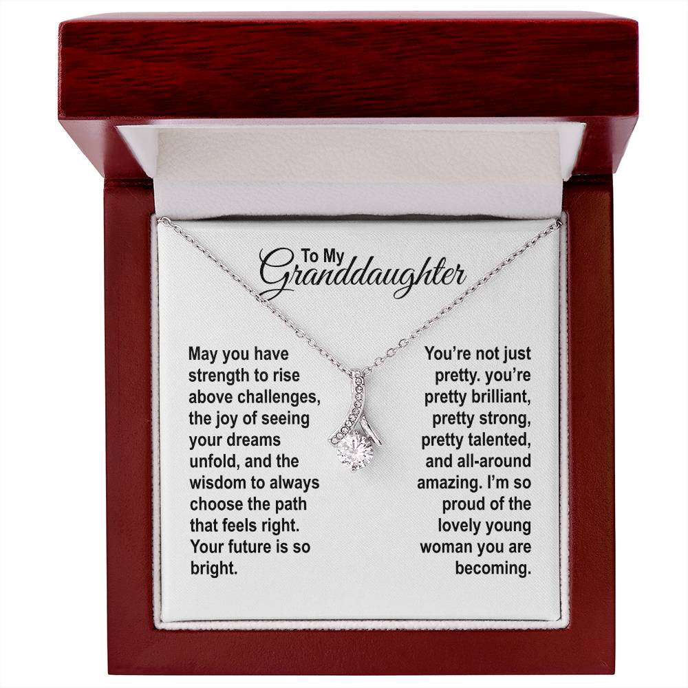 To My Granddaughter - May You Have Strength - Alluring Beauty Necklace