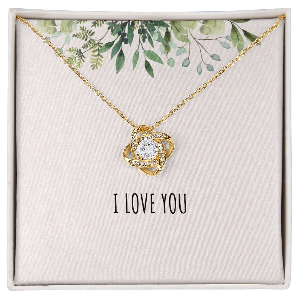 To My Wife - I Love You - Love Knot Necklace