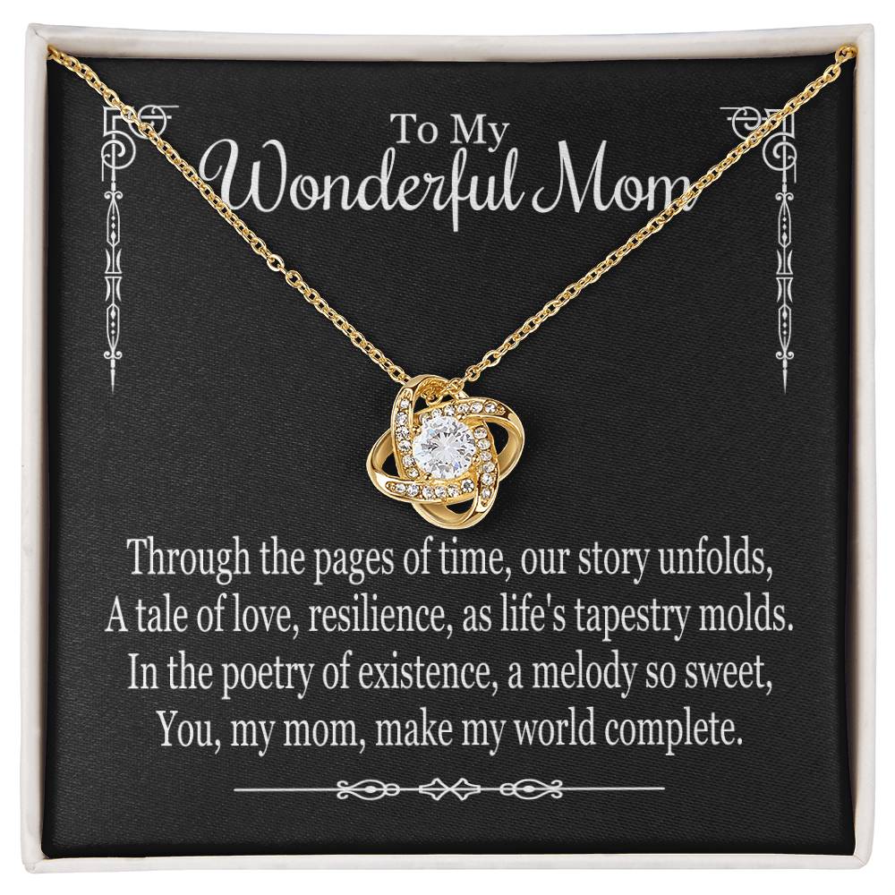 To My Mom - Through The Pages Of Time - Love Knot Necklace