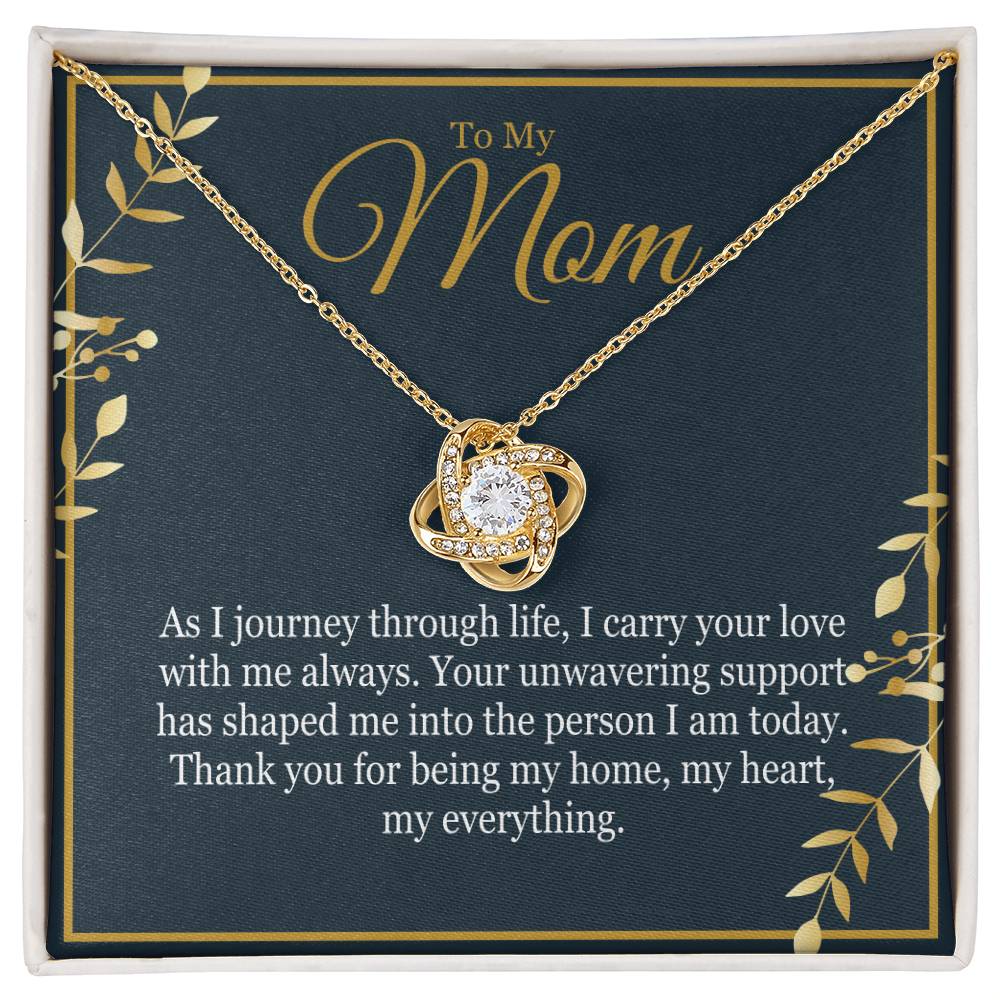 To My Mom - As I Journey Through Life - Love Knot Necklace