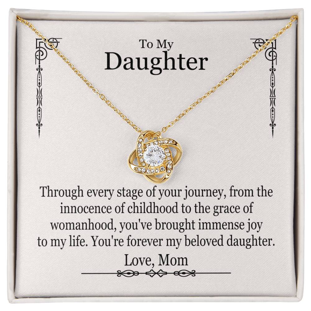 To My Daughter From Mom - Through Every Stage Of Your Journey - Love Knot Necklace