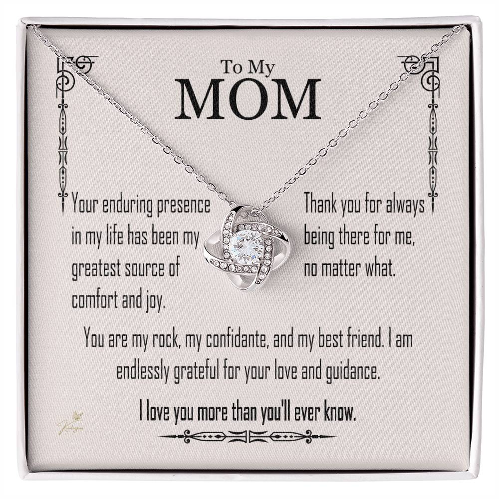 To My Mom - Your Enduring Presence - Love Knot Necklace