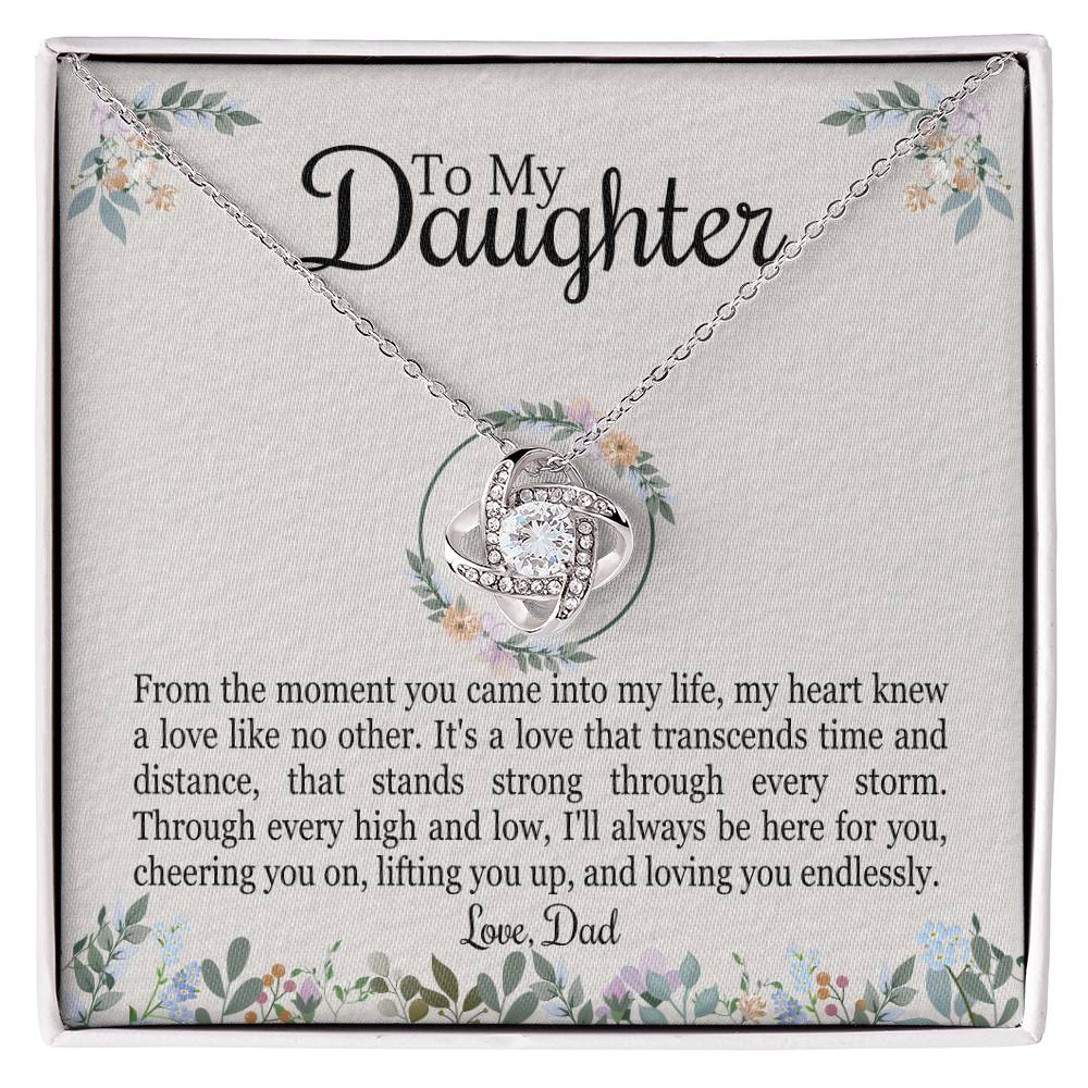 To My Daughter - From The Moment You Came Into My Life - Love Knot Necklace