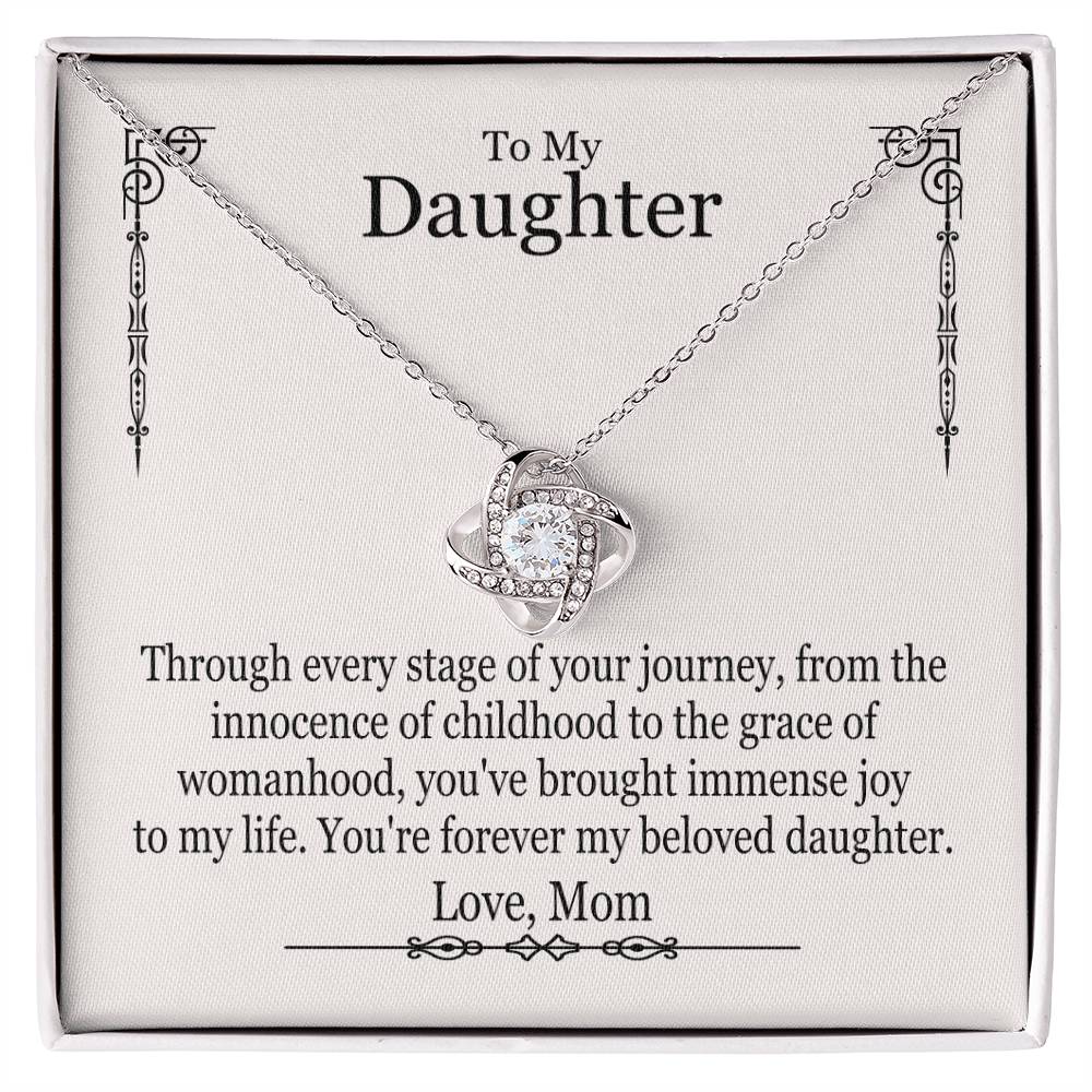 To My Daughter From Mom - Through Every Stage Of Your Journey - Love Knot Necklace