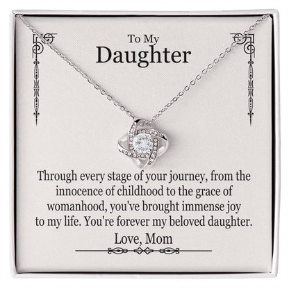 To My Daughter From Mom - Through Every Stage Of Your Journey - Love Knot Necklace