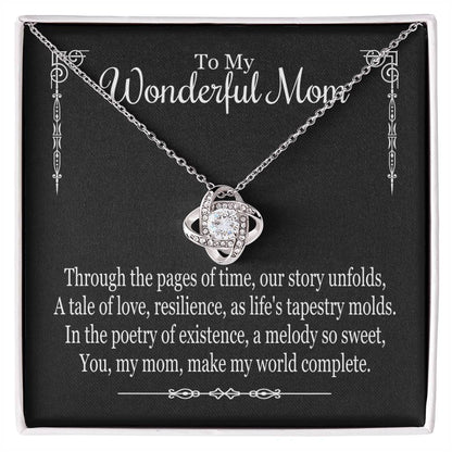 To My Mom - Through The Pages Of Time - Love Knot Necklace