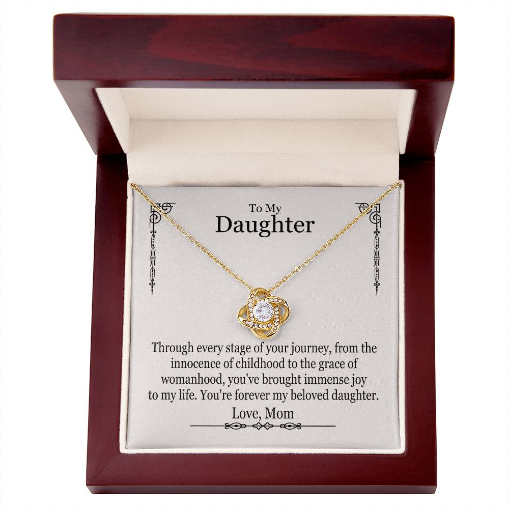 To My Daughter From Mom - Through Every Stage Of Your Journey - Love Knot Necklace