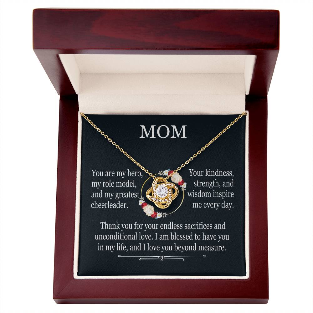 To Mom - You Are My Hero, My Role Model - Love Knot Necklace