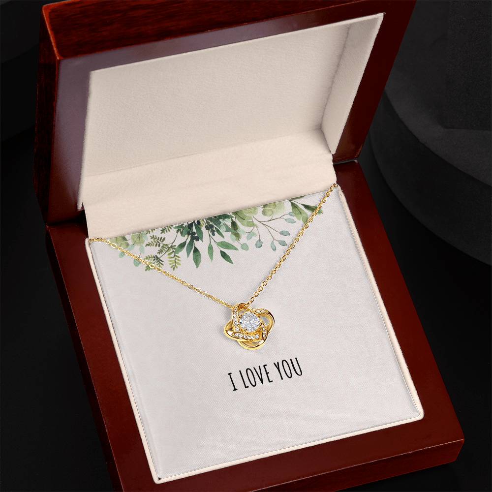 To My Daughter - I Love You - Love Knot Necklace