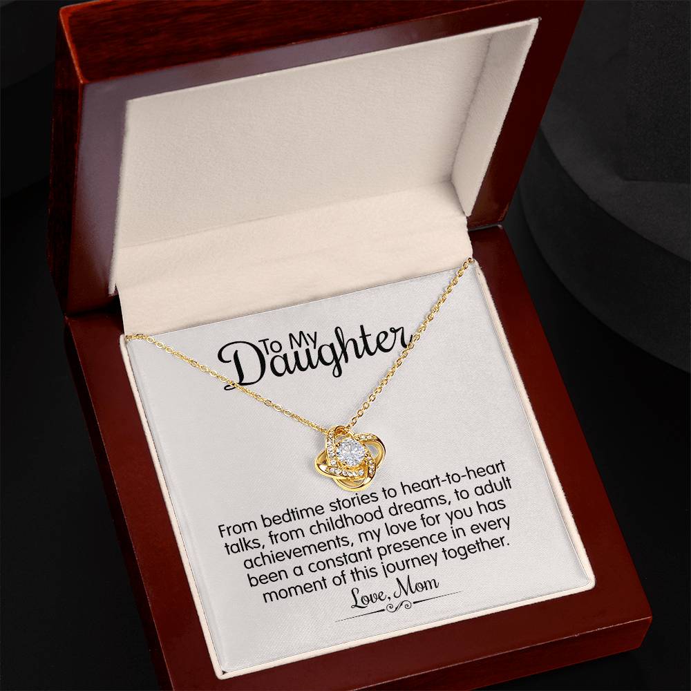 To My Daughter From Mom - From Bedtime Stories To Heart-to-Heart Talks - Love Knot Necklace