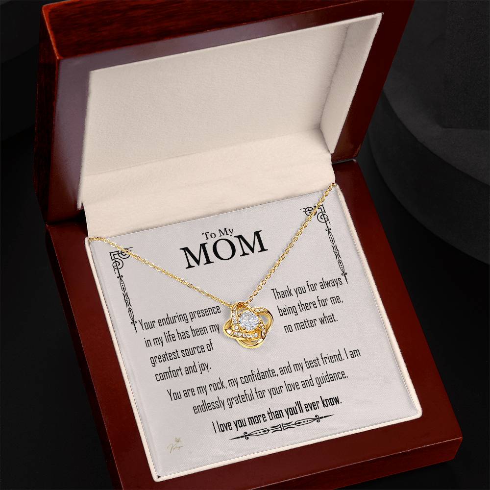 To My Mom - Your Enduring Presence - Love Knot Necklace