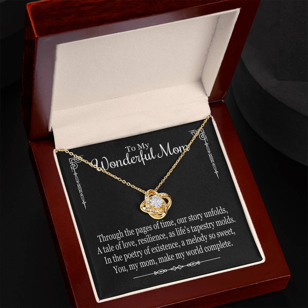 To My Mom - Through The Pages Of Time - Love Knot Necklace