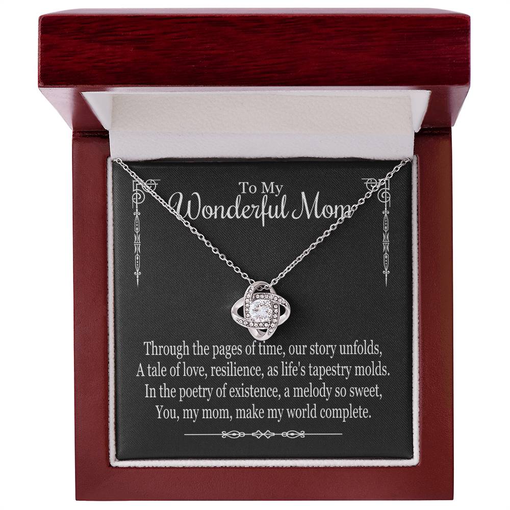 To My Mom - Through The Pages Of Time - Love Knot Necklace