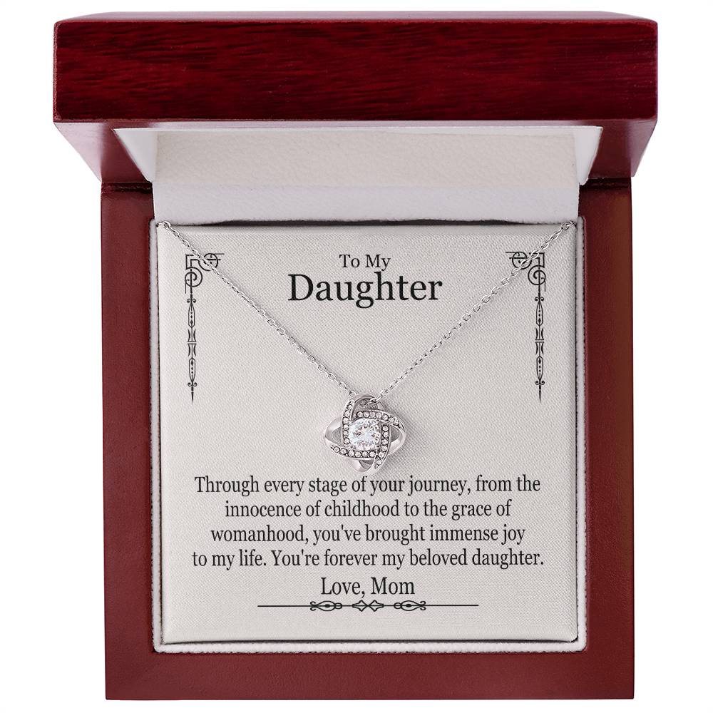 To My Daughter From Mom - Through Every Stage Of Your Journey - Love Knot Necklace