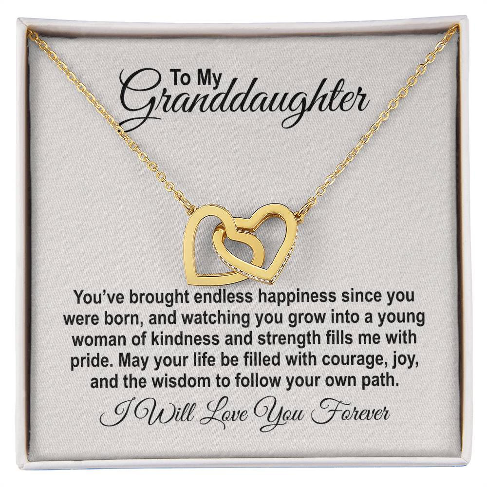 To My Granddaughter - You've Brough Endless Happiness - Interlocking Hearts Necklace