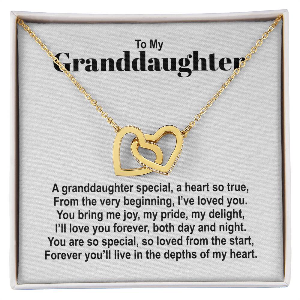 To My Granddaughter - A Granddaughter Special - Interlocking Hearts Necklace