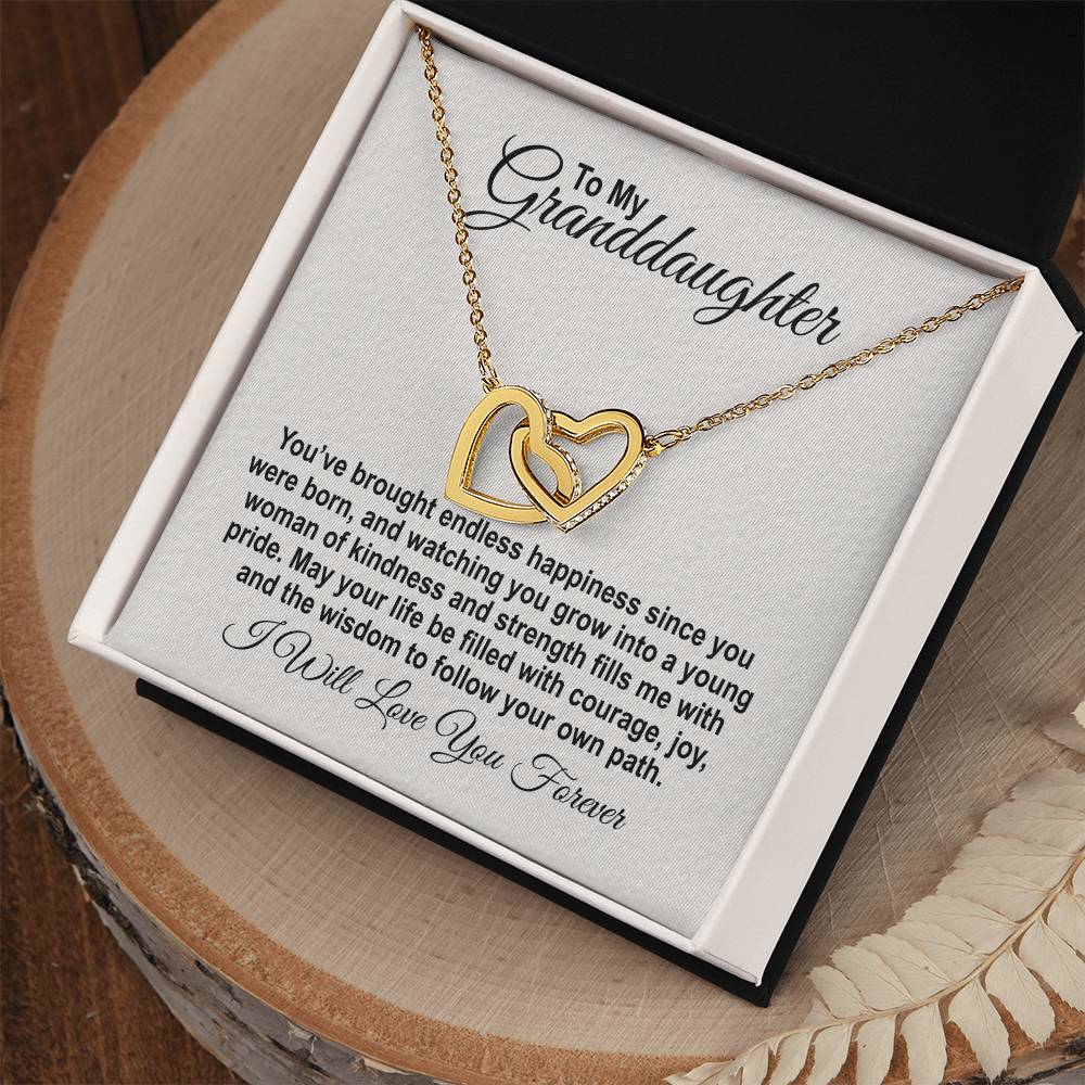 To My Granddaughter - You've Brough Endless Happiness - Interlocking Hearts Necklace