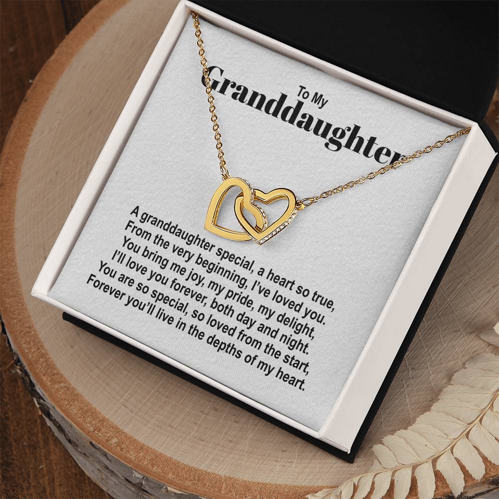 To My Granddaughter - A Granddaughter Special - Interlocking Hearts Necklace