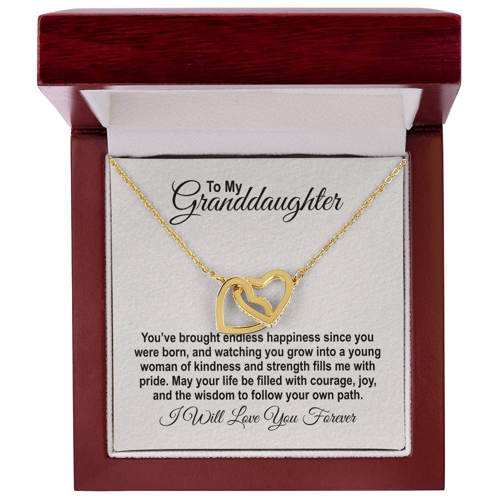 To My Granddaughter - You've Brough Endless Happiness - Interlocking Hearts Necklace