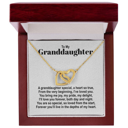 To My Granddaughter - A Granddaughter Special - Interlocking Hearts Necklace