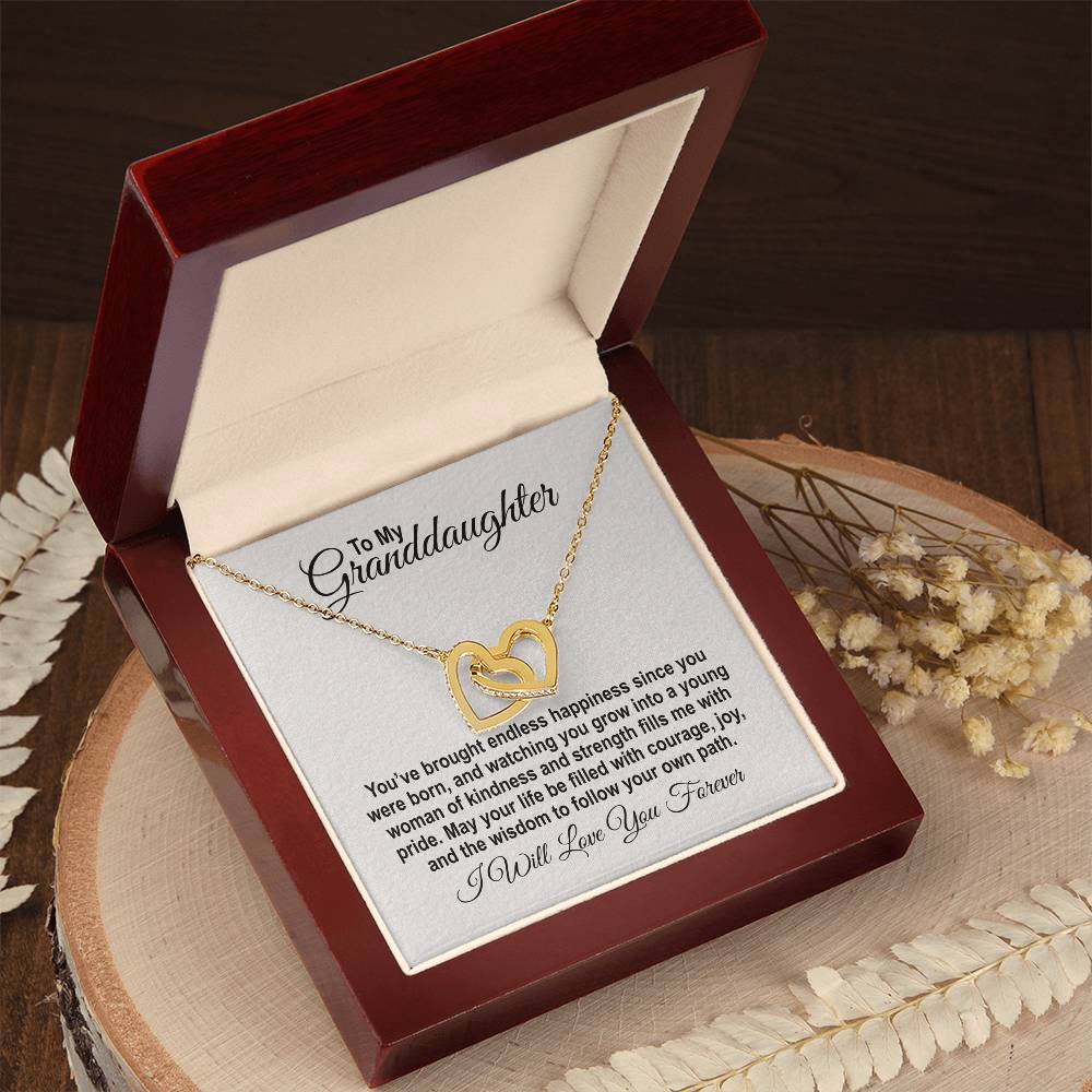 To My Granddaughter - You've Brough Endless Happiness - Interlocking Hearts Necklace