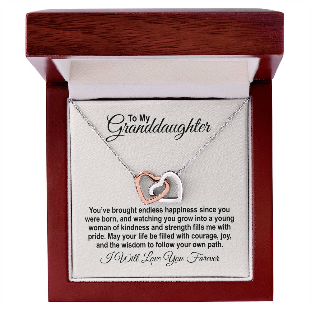 To My Granddaughter - You've Brough Endless Happiness - Interlocking Hearts Necklace