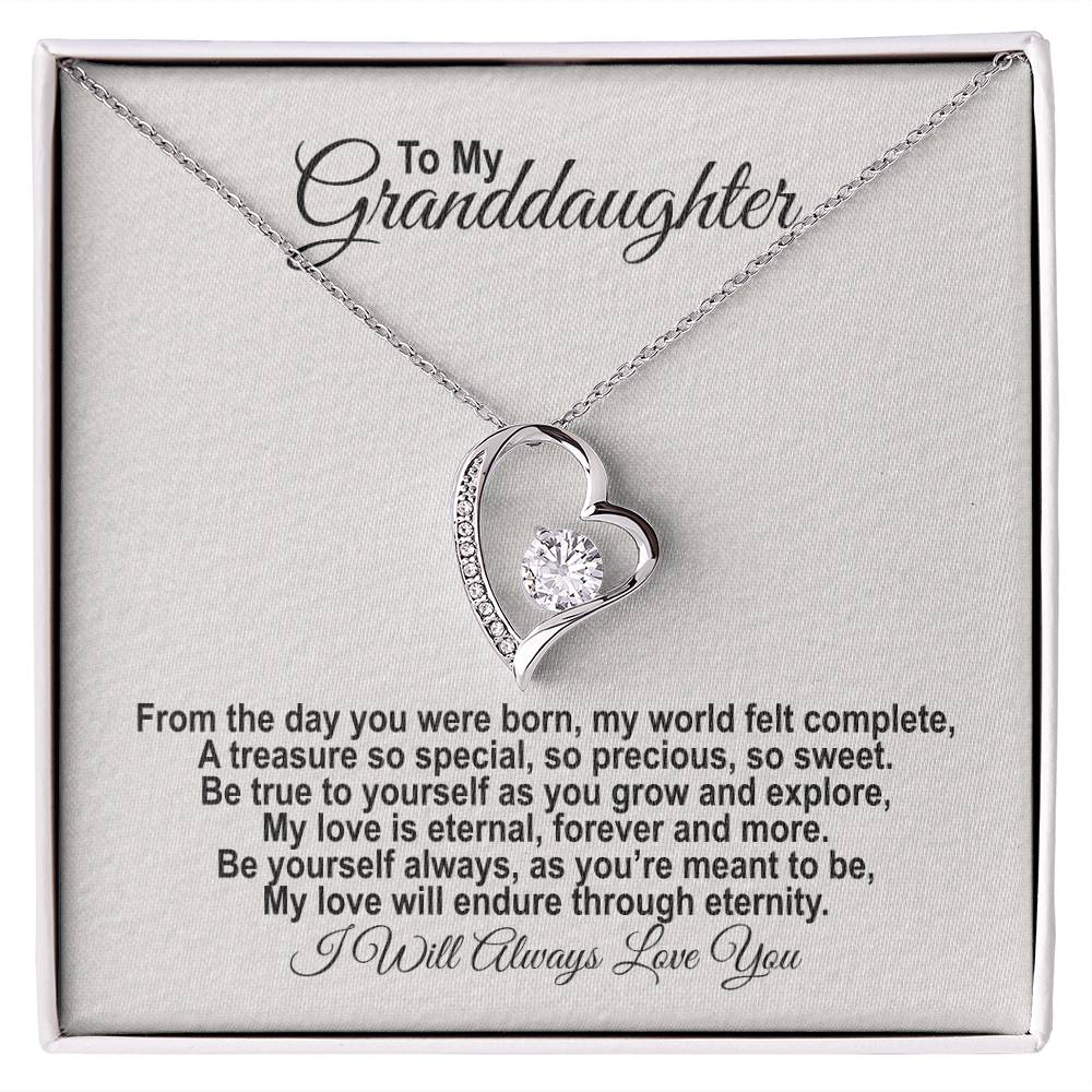 To My Granddaughter - From The Day You Were Born - Forever Love Necklace