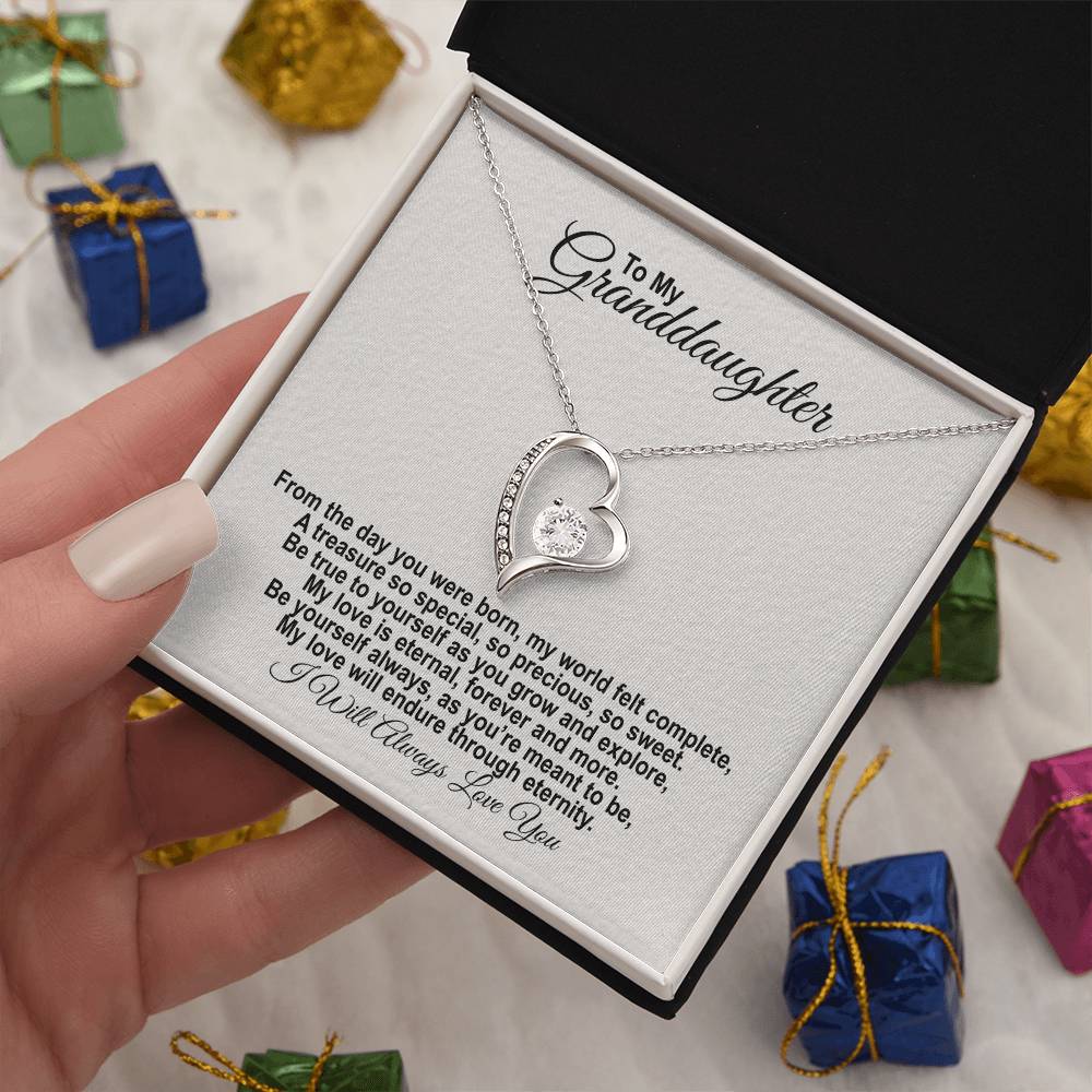 To My Granddaughter - From The Day You Were Born - Forever Love Necklace