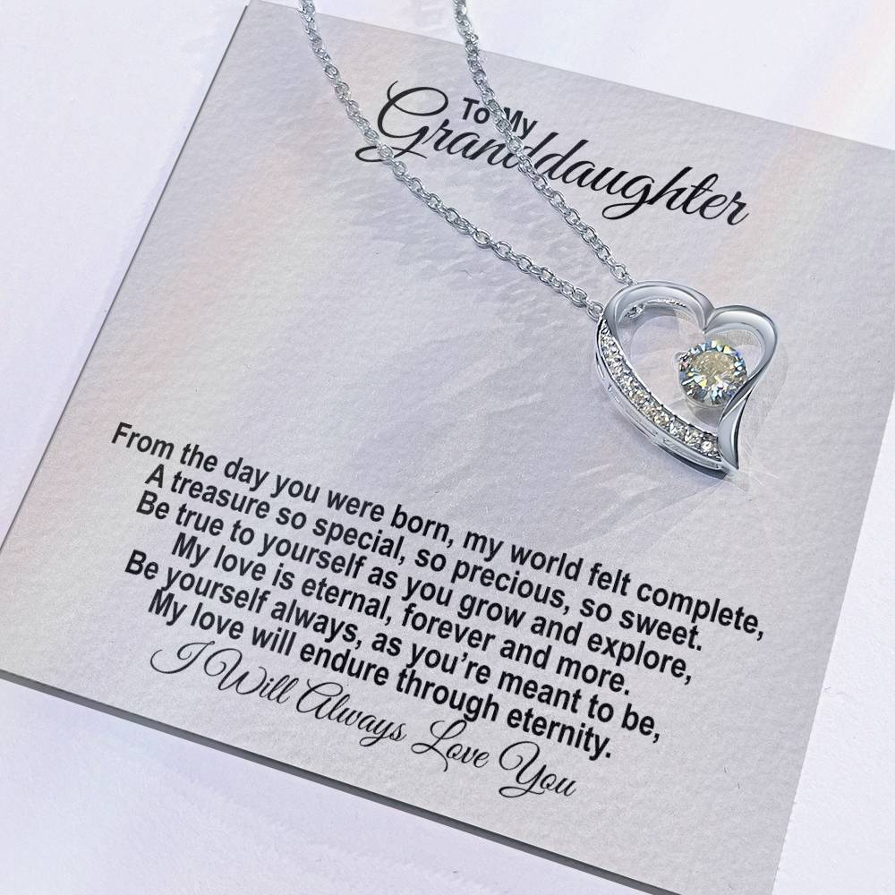 To My Granddaughter - From The Day You Were Born - Forever Love Necklace