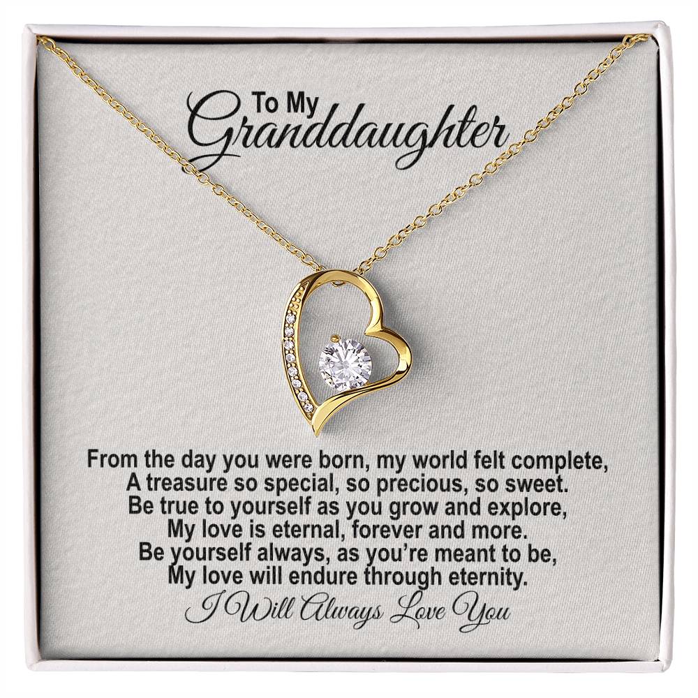 To My Granddaughter - From The Day You Were Born - Forever Love Necklace